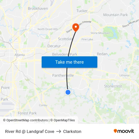 River Rd @ Landgraf Cove to Clarkston map