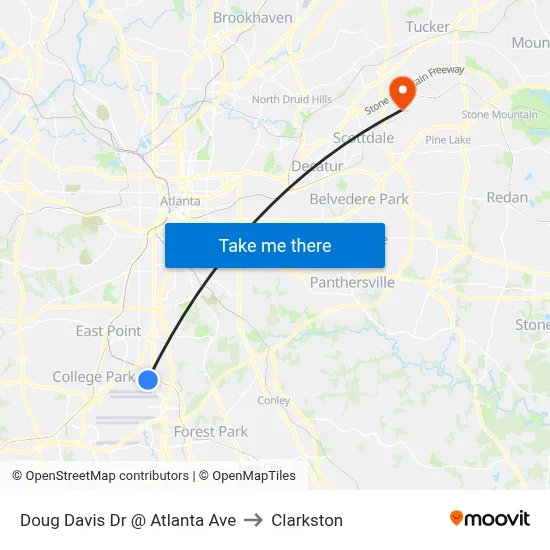 Doug Davis Dr @ Atlanta Ave to Clarkston map