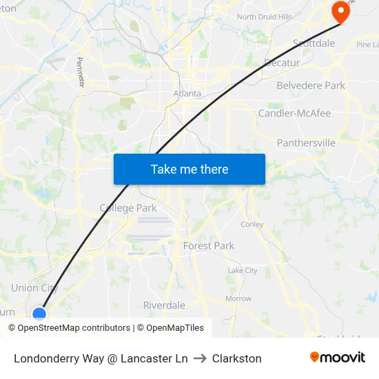 Londonderry Way @ Lancaster Ln to Clarkston map