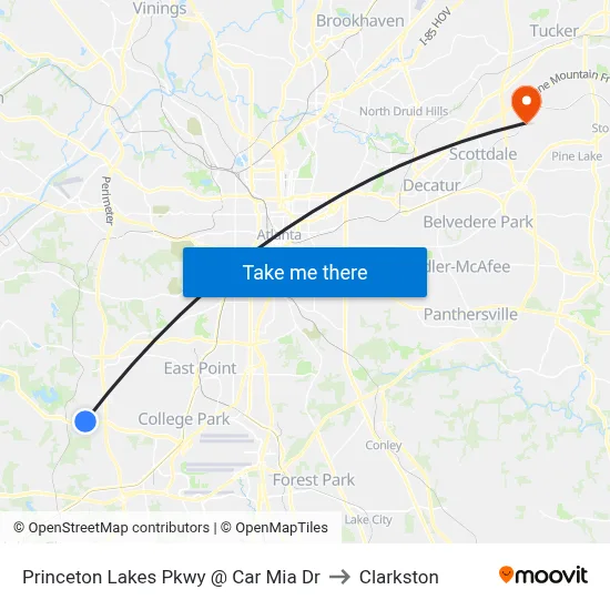 Princeton Lakes Pkwy @ Car Mia Dr to Clarkston map