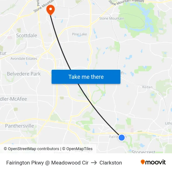 Fairington Pkwy @ Meadowood Cir to Clarkston map