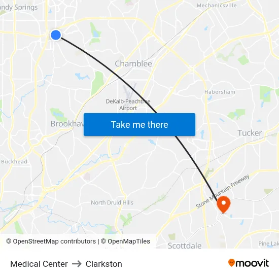 Medical Center to Clarkston map
