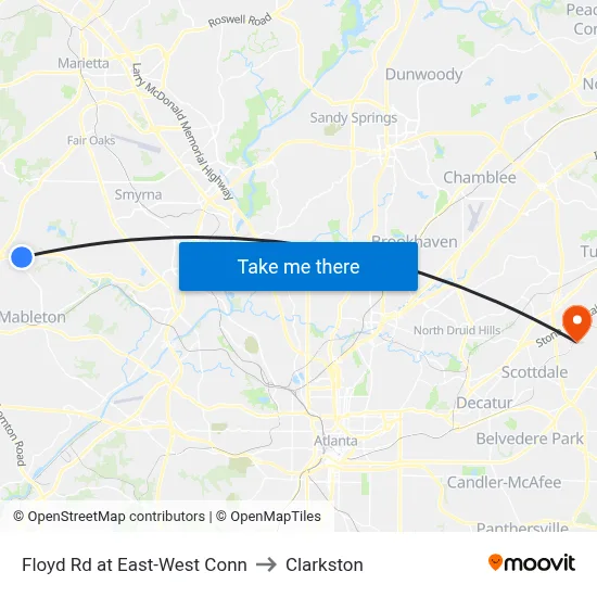 Floyd Rd at East-West Conn to Clarkston map