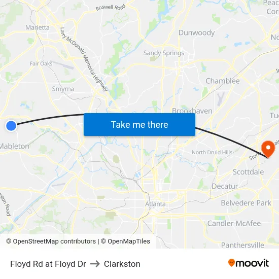 Floyd Rd at Floyd Dr to Clarkston map