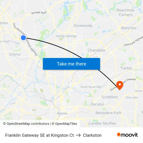 Franklin Gateway SE at Kingston Ct to Clarkston map