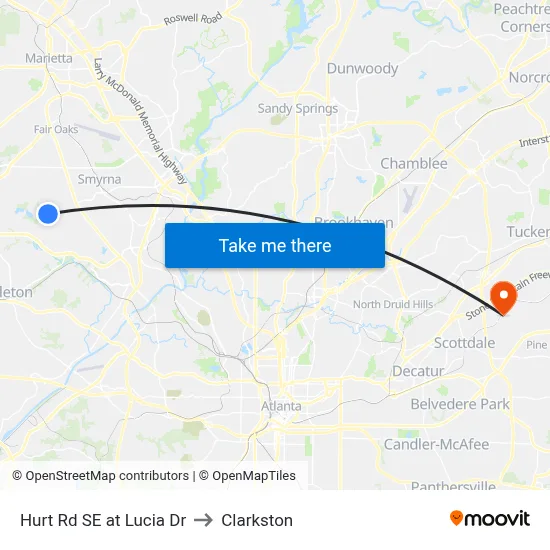 Hurt Rd SE at Lucia Dr to Clarkston map