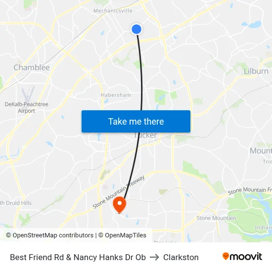 Best Friend Rd & Nancy Hanks Dr Ob to Clarkston map