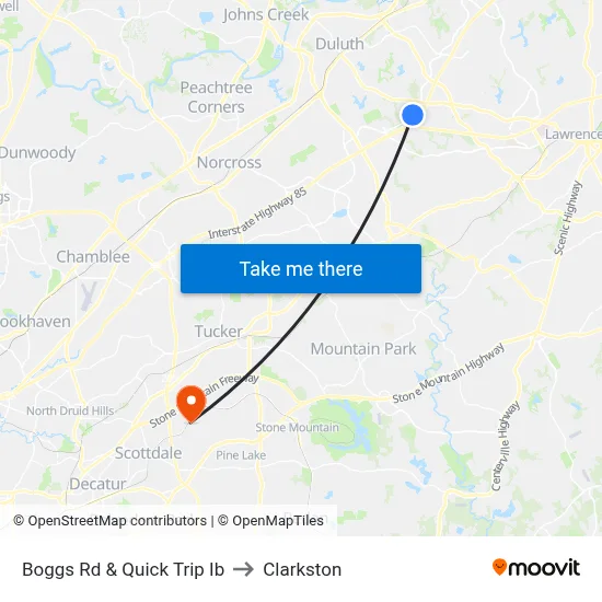 Boggs Rd & Quick Trip Ib to Clarkston map