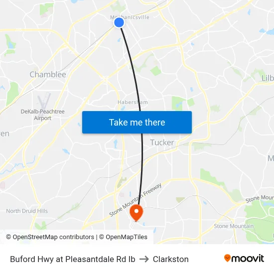 Buford Hwy at Pleasantdale Rd Ib to Clarkston map