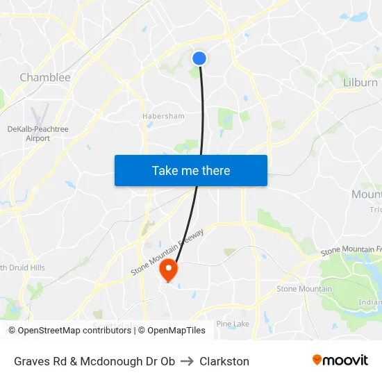 Graves Rd & Mcdonough Dr Ob to Clarkston map