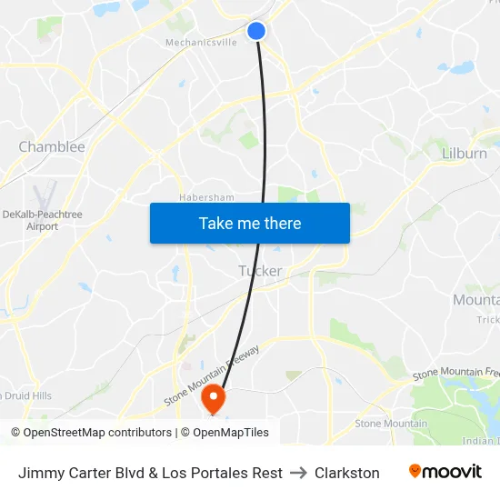 Jimmy Carter Blvd & Los Portales Rest to Clarkston map