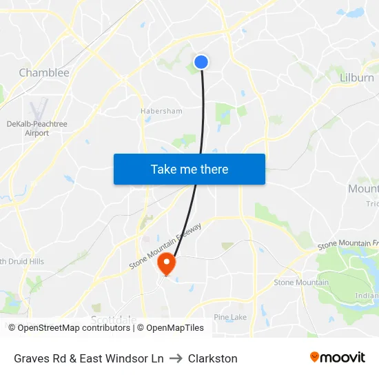Graves Rd & East Windsor Ln to Clarkston map