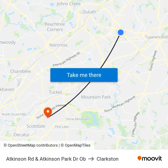 Atkinson Rd & Atkinson Park Dr Ob to Clarkston map