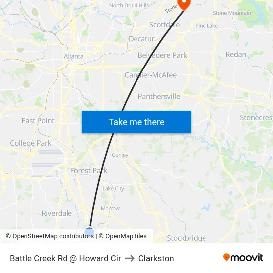 Battle Creek Rd @ Howard Cir to Clarkston map