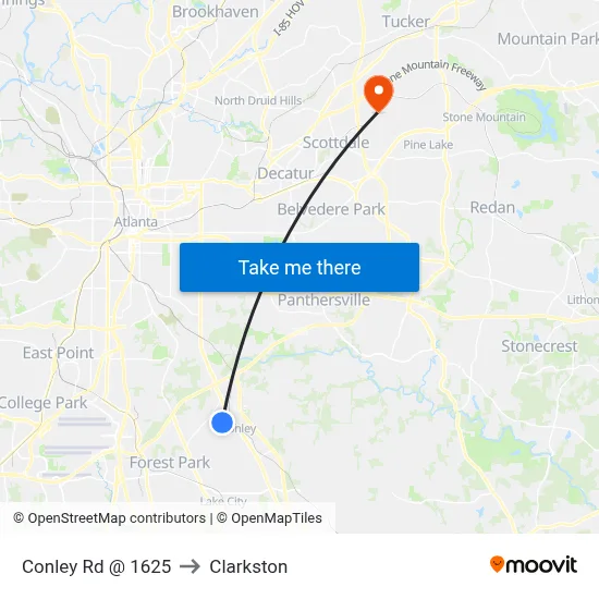 Conley Rd @ 1625 to Clarkston map