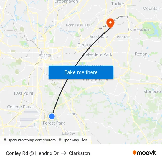 Conley Rd @ Hendrix Dr to Clarkston map