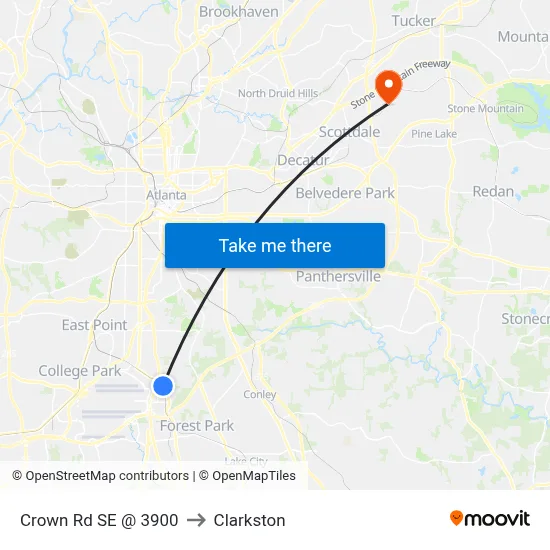 Crown Rd SE @ 3900 to Clarkston map