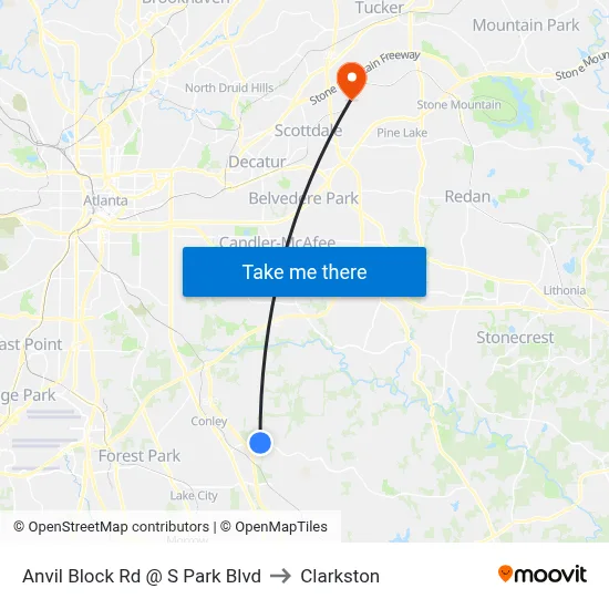 Anvil Block Rd @ S Park Blvd to Clarkston map