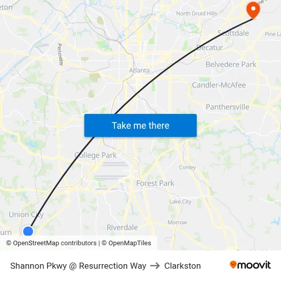 Shannon Pkwy @ Resurrection Way to Clarkston map