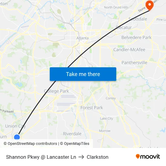 Shannon Pkwy @ Lancaster Ln to Clarkston map