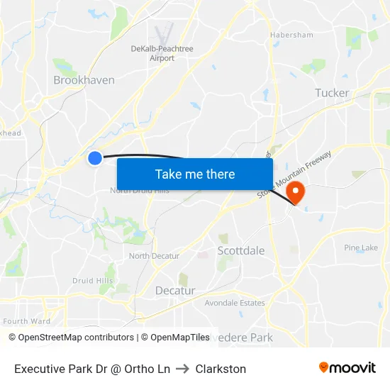 Executive Park Dr @ Ortho Ln to Clarkston map