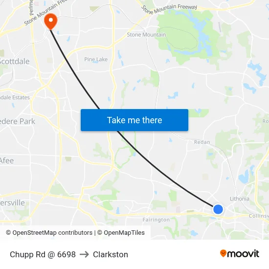 Chupp Rd @ 6698 to Clarkston map