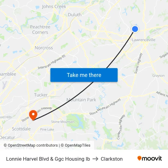 Lonnie Harvel Blvd & Ggc Housing Ib to Clarkston map