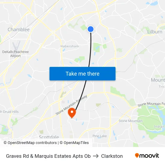 Graves Rd & Marquis Estates Apts Ob to Clarkston map