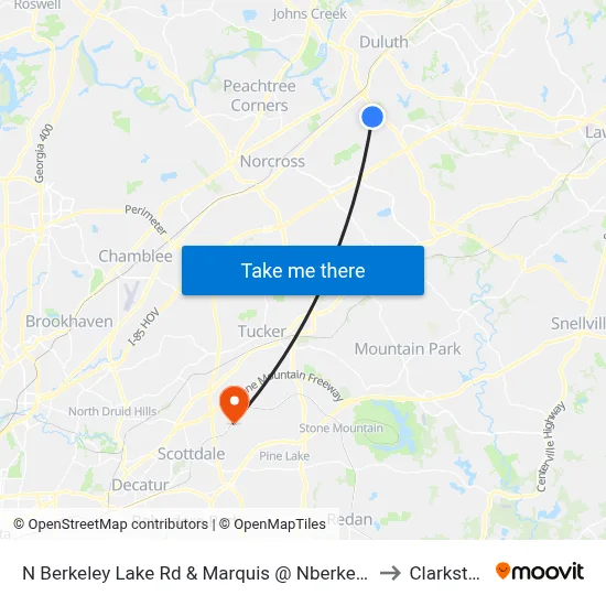 N Berkeley Lake Rd & Marquis @ Nberkeley to Clarkston map