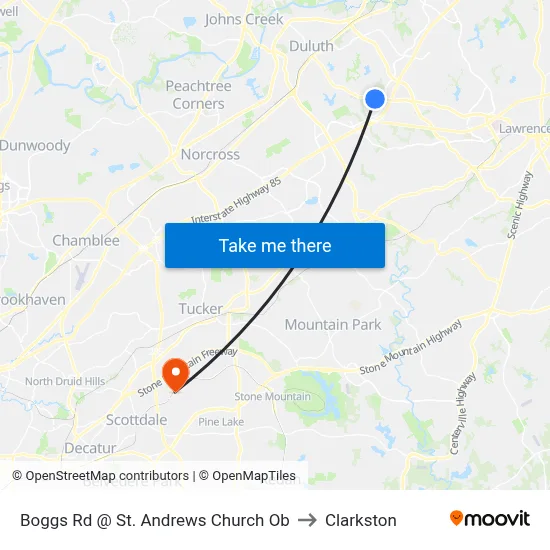 Boggs Rd @ St. Andrews Church Ob to Clarkston map