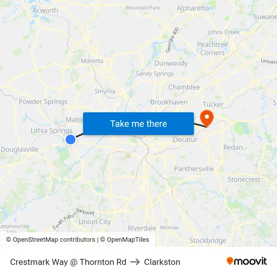 Crestmark Way @ Thornton Rd to Clarkston map