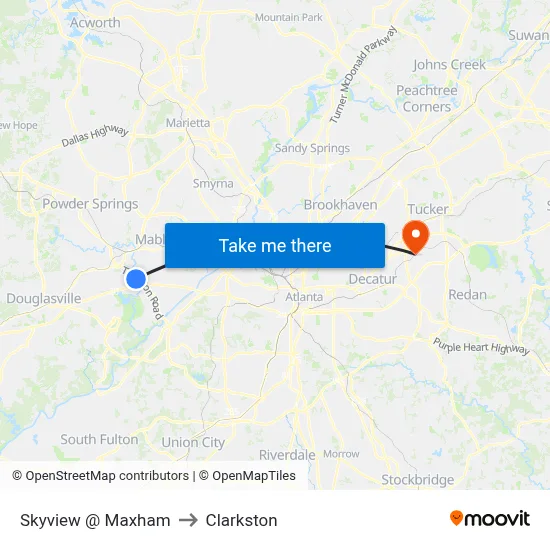 Skyview @ Maxham to Clarkston map