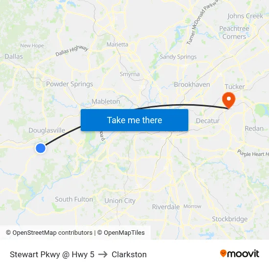 Stewart Pkwy @ Hwy 5 to Clarkston map