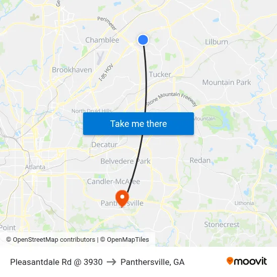 Pleasantdale Rd @ 3930 to Panthersville, GA map
