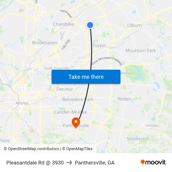 Pleasantdale Rd @ 3930 to Panthersville, GA map