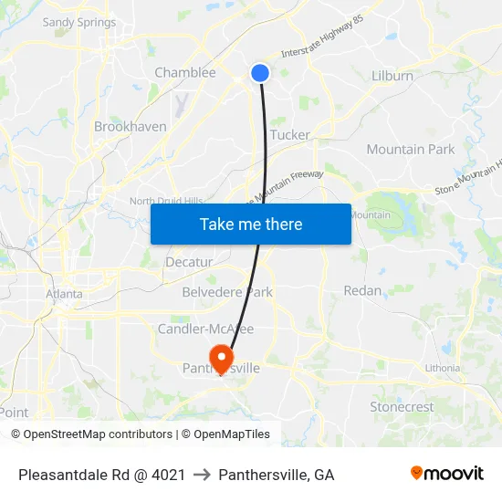 Pleasantdale Rd @ 4021 to Panthersville, GA map