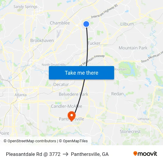 Pleasantdale Rd @ 3772 to Panthersville, GA map