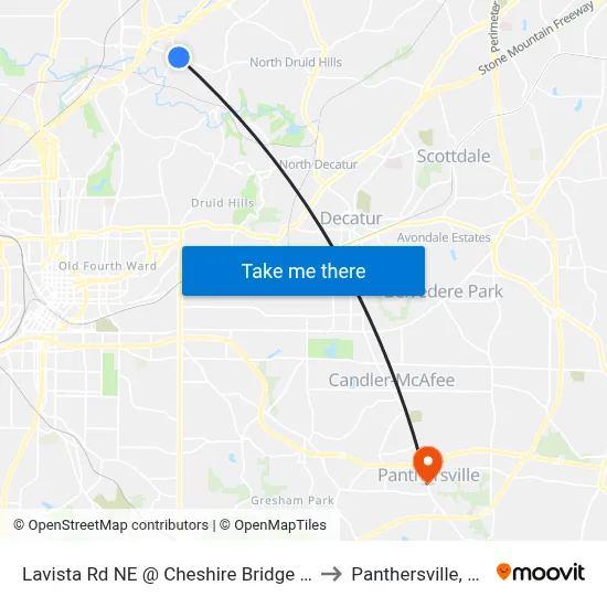 Lavista Rd NE @ Cheshire Bridge Rd to Panthersville, GA map