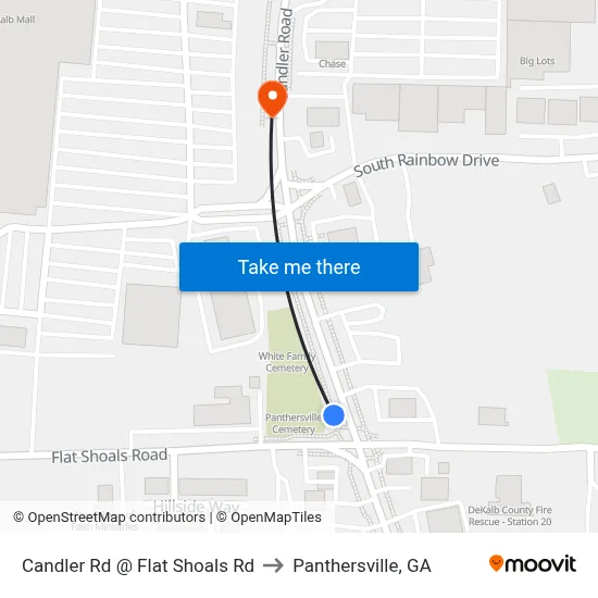 Candler Rd @ Flat Shoals Rd to Panthersville, GA map