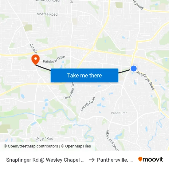 Snapfinger Rd @ Wesley Chapel Rd to Panthersville, GA map