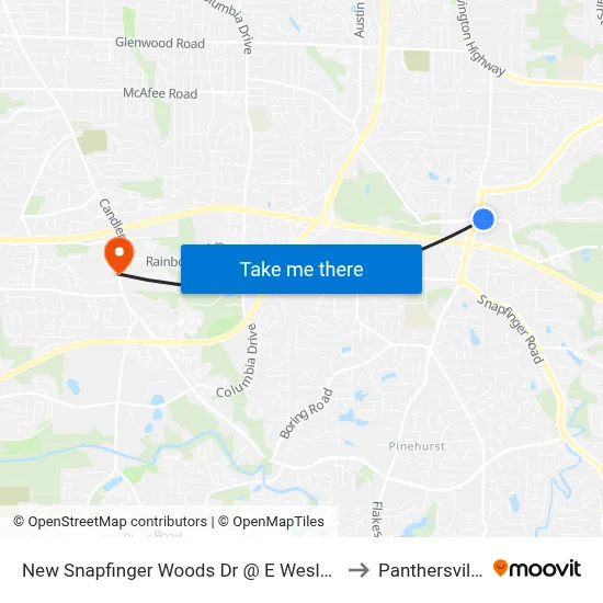 New Snapfinger Woods Dr @ E Wesley Chapel Way to Panthersville, GA map