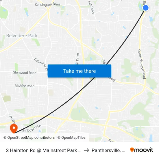 S Hairston Rd @ Mainstreet Park Dr to Panthersville, GA map