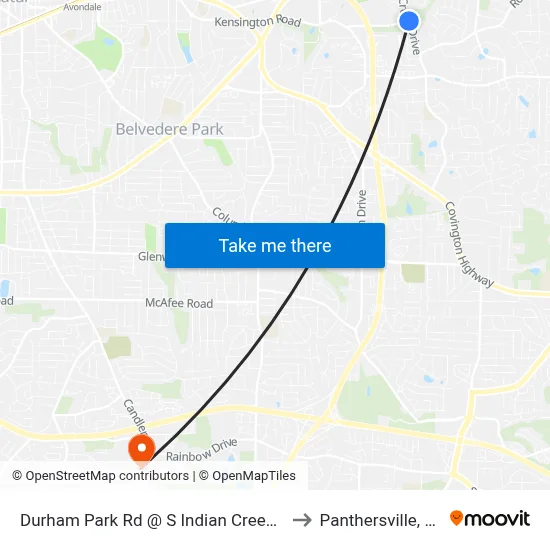 Durham Park Rd @ S Indian Creek Dr to Panthersville, GA map