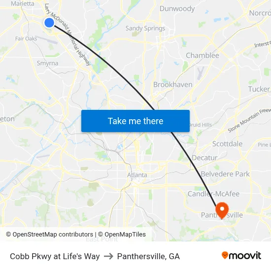 Cobb Pkwy at Life's Way to Panthersville, GA map
