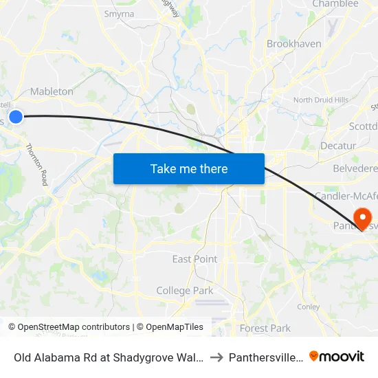 Old Alabama Rd at Shadygrove Walk (Not 2 to Panthersville, GA map