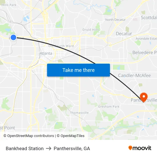 Bankhead Station to Panthersville, GA map