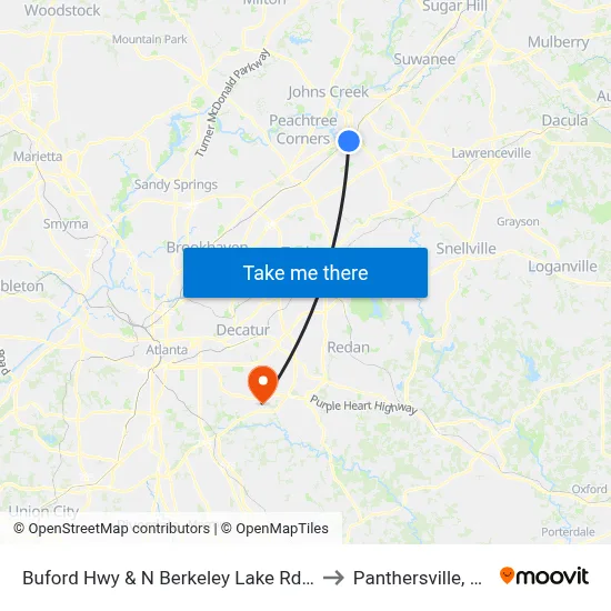 Buford Hwy & N Berkeley Lake Rd Ib to Panthersville, GA map