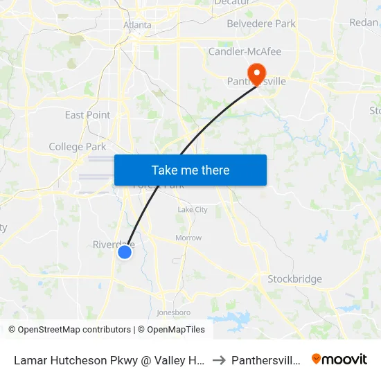 Lamar Hutcheson Pkwy @ Valley Hill Rd SW to Panthersville, GA map