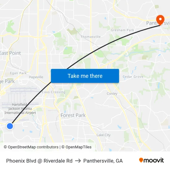 Phoenix Blvd @ Riverdale Rd to Panthersville, GA map
