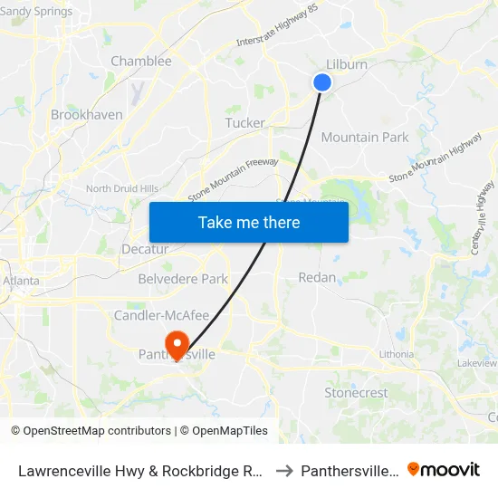 Lawrenceville Hwy & Rockbridge Rd (Walgr to Panthersville, GA map